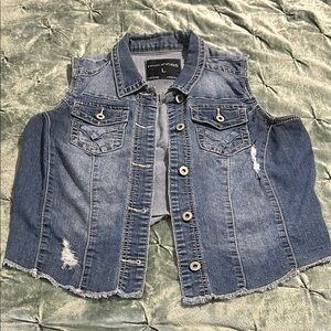 Maurices Blue Denim Vest